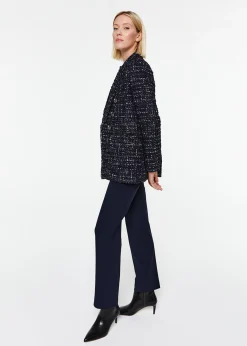 Pantalon droit à plis marine