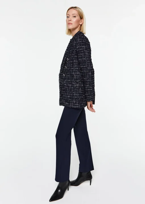 Pantalon droit à plis marine