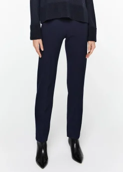 Pantalon droit à plis marine