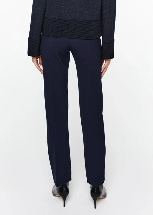 Pantalon droit à plis marine