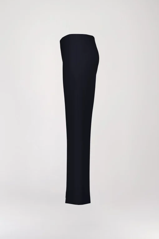 Pantalon droit à plis marine