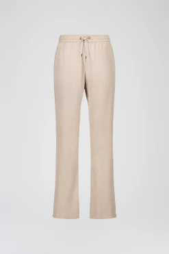 Pantalon droit en daim beige clair