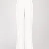 Pantalon droit en soie blanc
