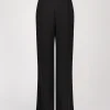 Pantalon droit en soie noir