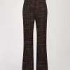 Pantalon Droit en Tweed Ébène