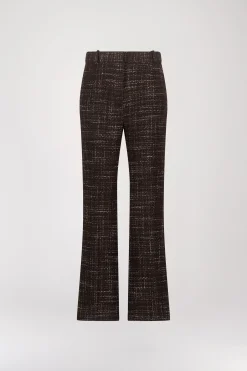 Pantalon Droit en Tweed Ébène