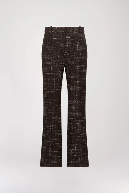 Pantalon Droit en Tweed Ébène