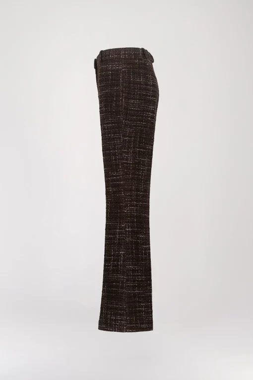 Pantalon Droit en Tweed Ébène