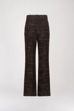 Pantalon Droit en Tweed Ébène