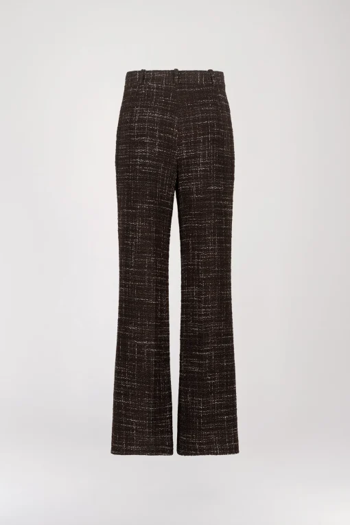 Pantalon Droit en Tweed Ébène