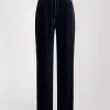 Pantalon droit en velours marine