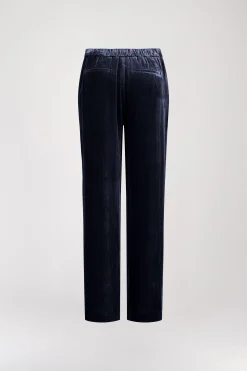 Pantalon droit en velours marine