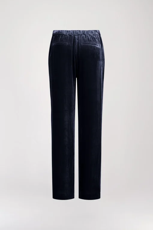 Pantalon droit en velours marine