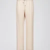 Pantalon droit fluide beige en lin