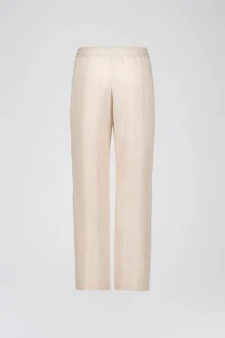 Pantalon droit fluide beige en lin