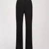Pantalon Droit Noir avec Poches Italiennes