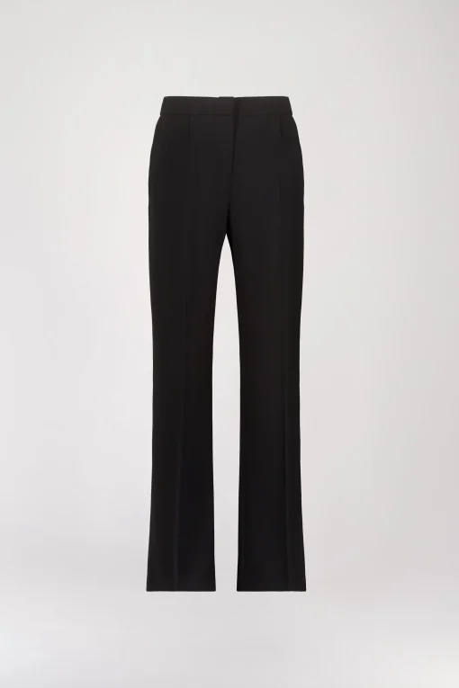 Pantalon Droit Noir avec Poches Italiennes