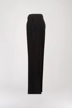 Pantalon Droit Noir avec Poches Italiennes