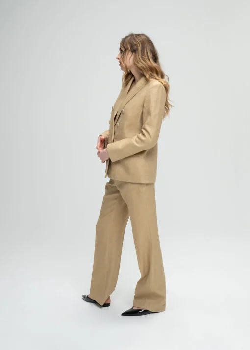 Pantalon en lin beige