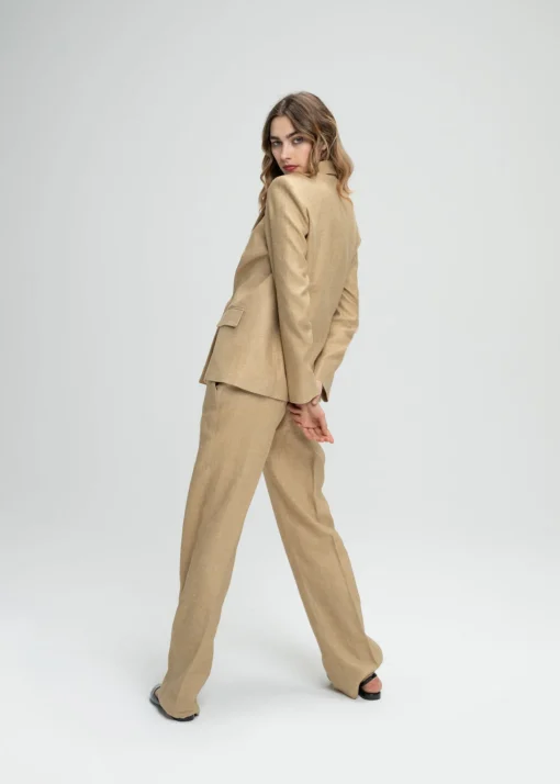 Pantalon en lin beige