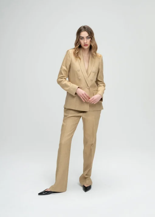 Pantalon en lin beige