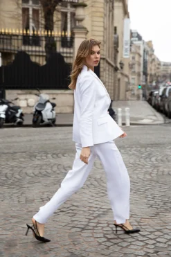 Pantalon en lin blanc