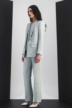 Pantalon en lin vert d'eau