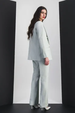 Pantalon en lin vert d'eau