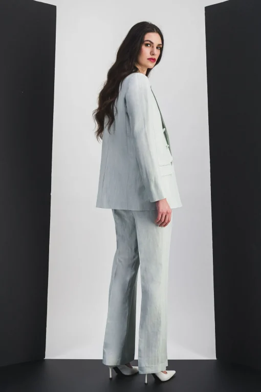 Pantalon en lin vert d'eau