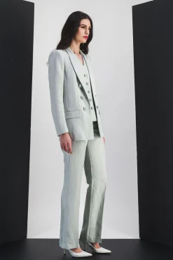 Pantalon en lin vert d'eau