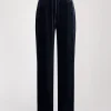Pantalon large en velours marine