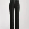 Pantalon large en velours vert gris