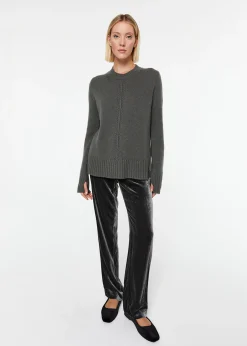 Pantalon large en velours marine