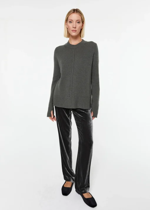 Pantalon large en velours marine