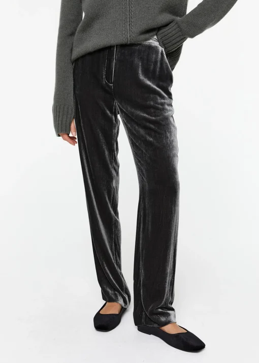 Pantalon large en velours marine