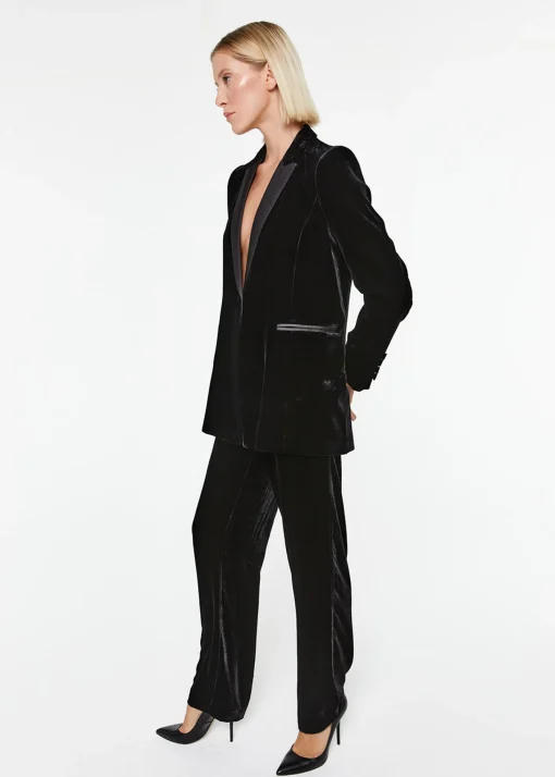 Pantalon large en velours noir