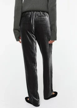 Pantalon large en velours marine