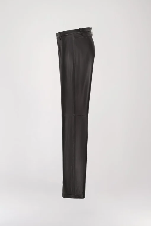Pantalon Large Noir en Cuir