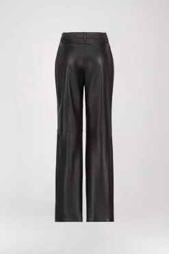 Pantalon Large Noir en Cuir