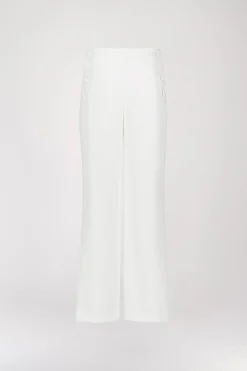 Pantalon évasé à pont blanc