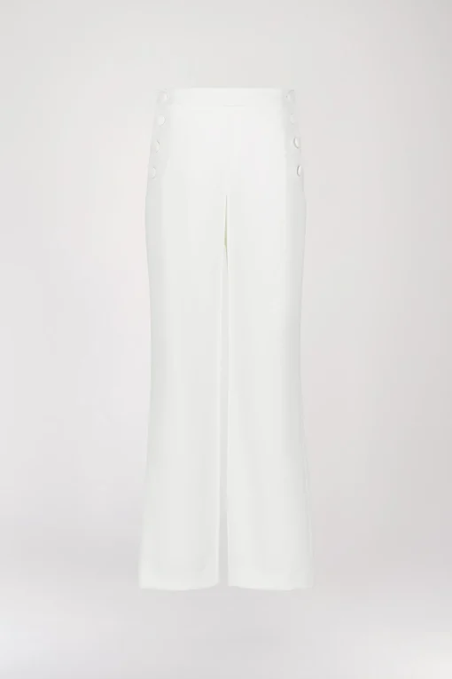 Pantalon évasé à pont blanc