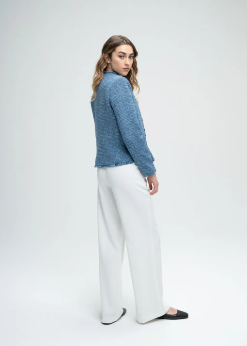 Pantalon évasé à pont blanc