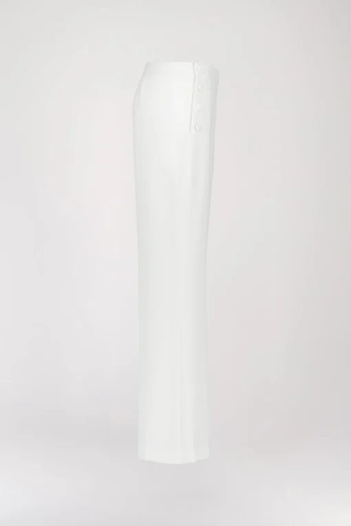 Pantalon évasé à pont blanc