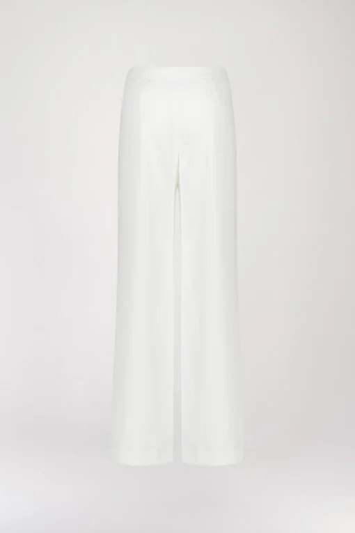 Pantalon évasé à pont blanc