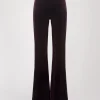 Pantalon évasé en velours grenat