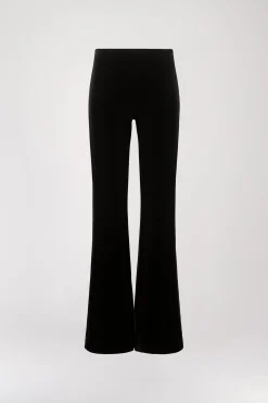 Pantalon évasé en velours noir