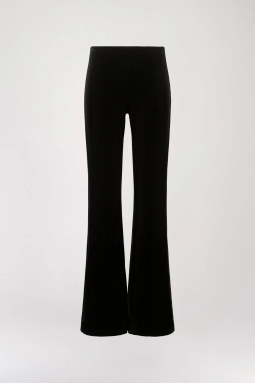 Pantalon évasé en velours noir