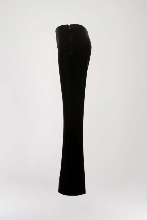 Pantalon évasé en velours noir