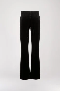 Pantalon évasé en velours noir