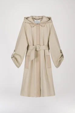 Parka mi-longue beige